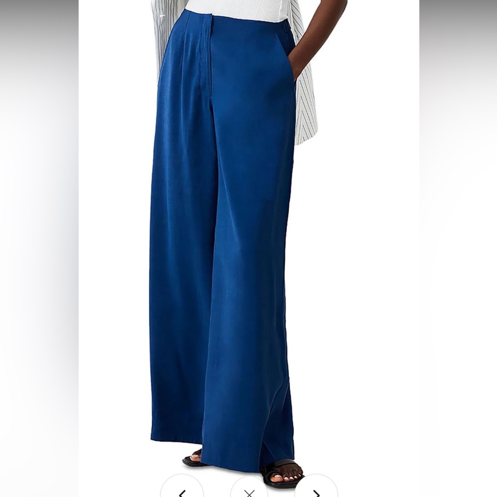 French Connection navy blue wide leg trousers size 0